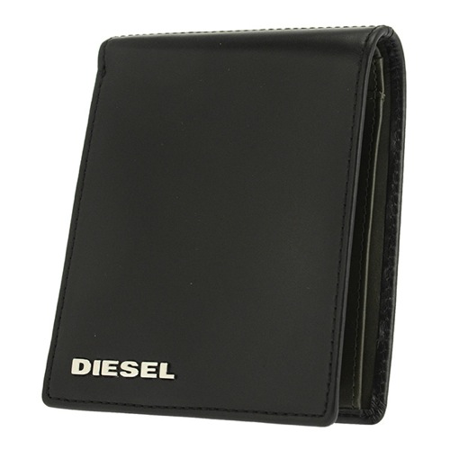 ディーゼル メンズ 二つ折り短財布 X03362PR378-H3778 ブラック×カーキ