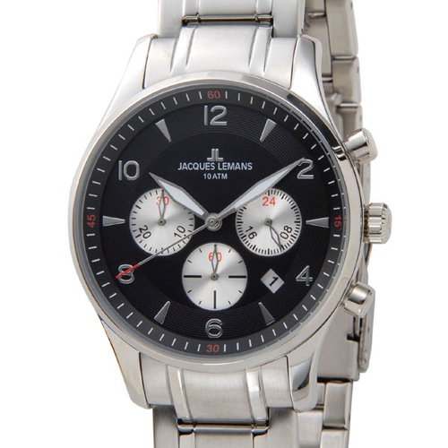 ジャックルマン ケビンコスナー アンバサダーモデル ロンドン クロノ メンズ 腕時計 1-1654I ブラック