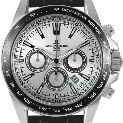 ジャックルマン ケビンコスナー アンバサダーモデル クロノ メンズ 腕時計 1-1836A シルバー/ブラック