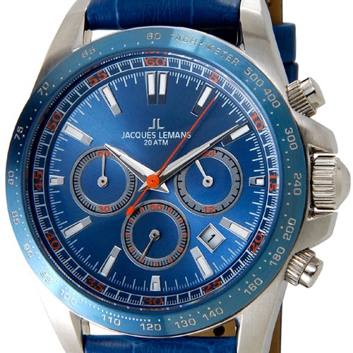 ジャックルマン ケビンコスナー アンバサダーモデル クロノ クオーツ メンズ 腕時計 1-1836B ブルー