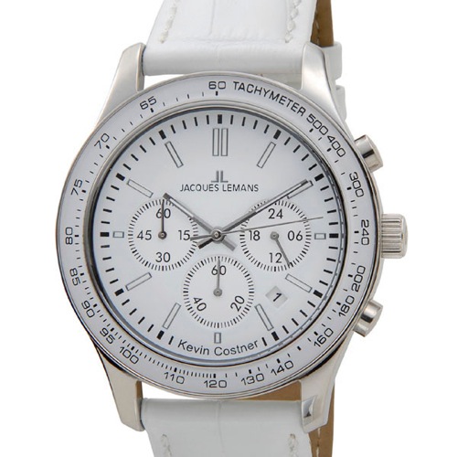 ジャックルマン ケビンコスナーコレクション クロノ デイト クオーツ メンズ 腕時計 11-1586-4 ホワイト