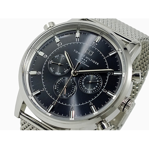 【送料無料】今人気のトミー ヒルフィガー 腕時計 メンズ 1790877 ブラック×シルバー