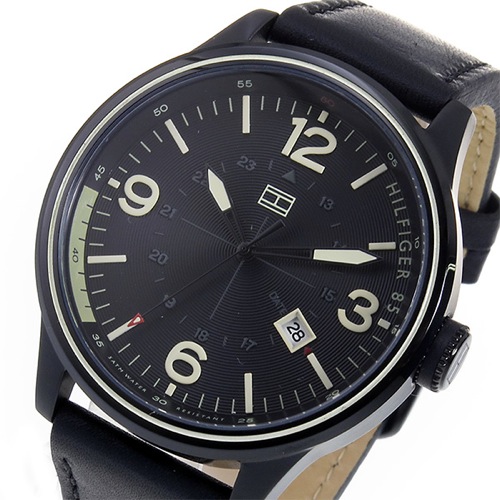 トミー ヒルフィガー クオーツ メンズ 腕時計 1791103 ブラック