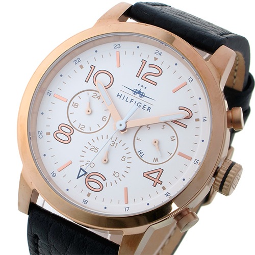 トミー ヒルフィガー クオーツ メンズ 腕時計 1791236 ホワイト/ピンクゴールド