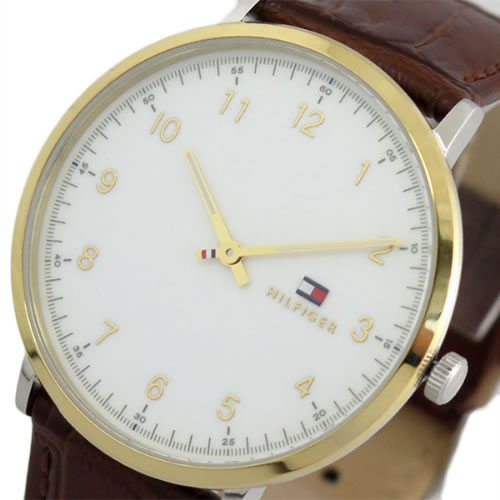 トミーヒルフィガー TOMMY HILFIGER 腕時計 メンズ 1791340 クォーツ ホワイト ブラウン
