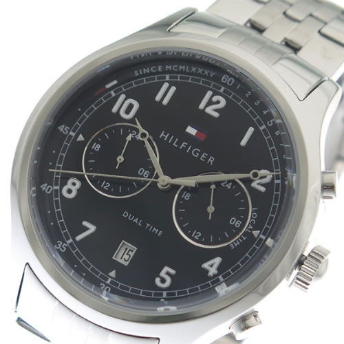 トミーヒルフィガー 腕時計 メンズ 1791389 ブラック シルバー