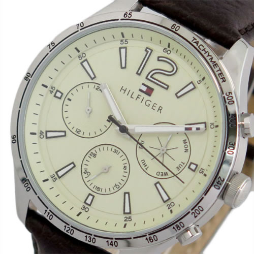 【送料無料】トミーヒルフィガー TOMMY HILFIGER 腕時計 メンズ 1791467 クォーツ オフホワイト ダークブラウン