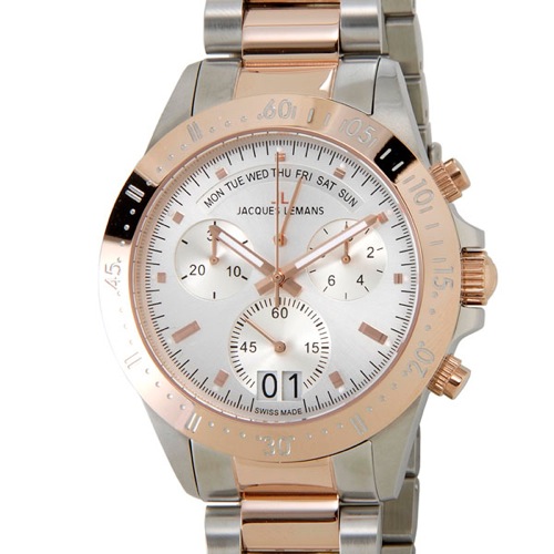 ジャックルマン クロノ デイト レトログラード 40周年記念モデル メンズ 腕時計 40-10B シルバー/ローズ