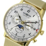 ツェッペリン ヒンデンブルク クオーツ メンズ 腕時計 7038M-1 シルバー/ゴールド
