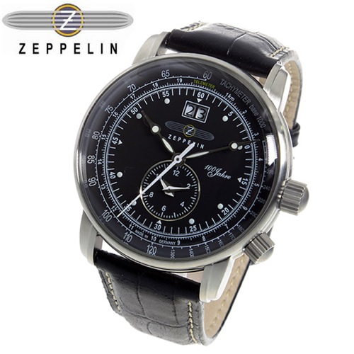 ツェッペリン 100周年 記念モデル LZ1 クオーツ メンズ 腕時計 7640-2 ブラック