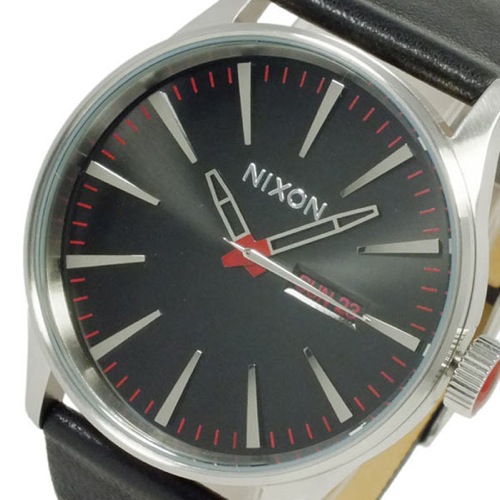 ニクソン NIXON セントリー レザー クオーツ メンズ 腕時計 A105-000 ブラック