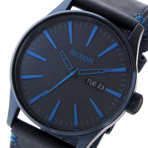 ニクソン セントリー レザー クオーツ ユニセックス 腕時計 A105-2224 ダークブルー