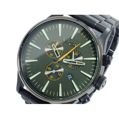 ニクソン セントリー クロノ SENTRY CHRONO クオーツ メンズ 腕時計 A386-1042 MATTE BLACK SURPLUS マット ブラック