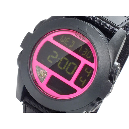 ニクソン バジャ BAJA デジタル メンズ 腕時計 A489-480 BLACK BRIGHT PINK ブライト ピンク
