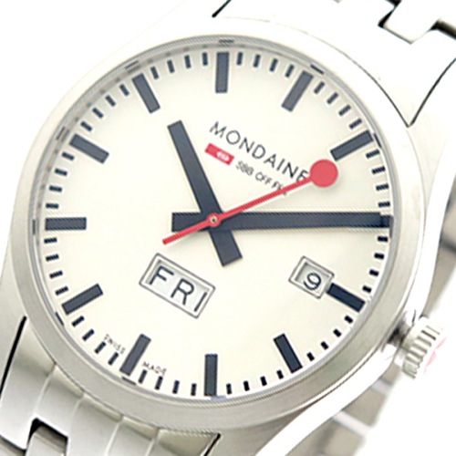 モンディーン MONDAINE 腕時計 メンズ A667.30340.16SBM クォーツ ホワイト シルバー