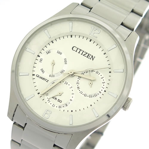 シチズン クオーツ メンズ 腕時計 AG8351-86A ホワイトシルバー/シルバー
