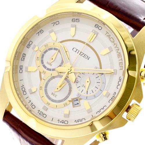 シチズン CITIZEN 腕時計 メンズ AN8043-05A クォーツ ホワイト ブラウン