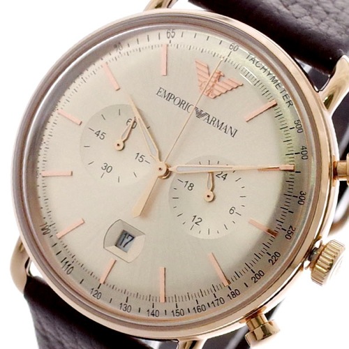 エンポリオアルマーニ EMPORIO ARMANI 腕時計 メンズ AR11106 AVIATOR クォーツ グレージュ ブラウン