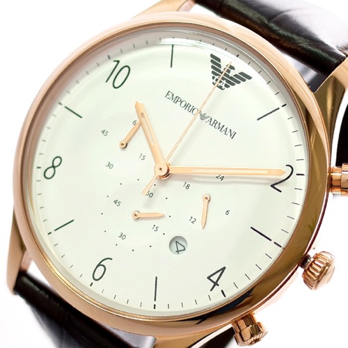 【送料無料】エンポリオアルマーニ EMPORIO ARMANI 腕時計 メンズ AR1916 クォーツ ホワイト ブラウン - メンズブランド