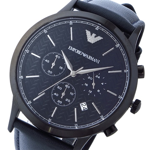 エンポリオ アルマーニ クロノ クオーツ メンズ 腕時計 AR2481 ブラック