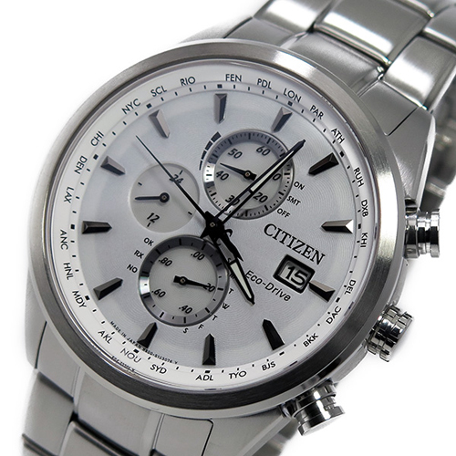 シチズン CITIZEN クオーツ メンズ クロノ 腕時計 AT8015-54A ホワイト