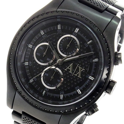 アルマーニ エクスチェンジ クオーツ クロノ メンズ 腕時計 AX1605 ブラック