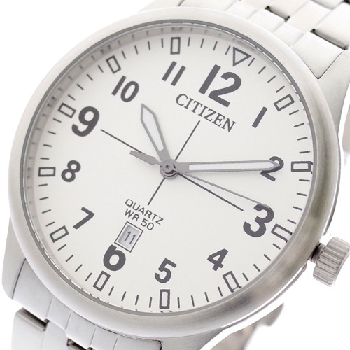 シチズン CITIZEN 腕時計 メンズ BI1050-81B クォーツ ホワイト シルバー