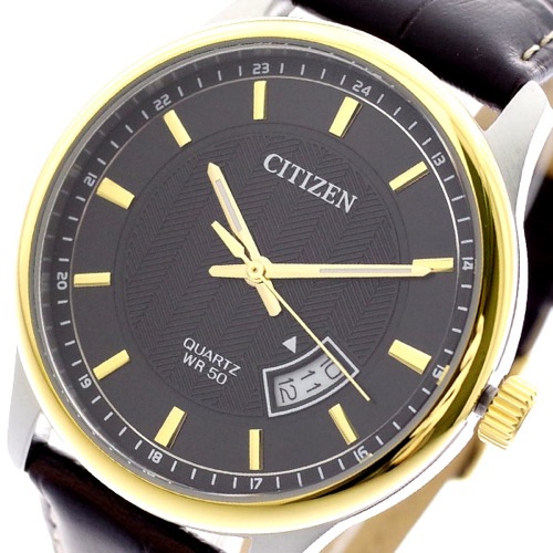 【送料無料】シチズン CITIZEN 腕時計 メンズ BI1054-12E クォーツ ブラック ダークブラウン - メンズブランドショップ グラッグ