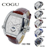 コグ COGU 自動巻き メンズ 腕時計 C62-WBR ホワイト-シルバー/ブラウン