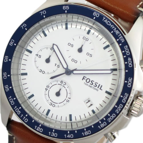 フォッシル FOSSIL 腕時計 メンズ CH3029 クォーツ ホワイト ブラウン