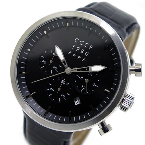 シーシーシーピー CCCP クオーツ メンズ クロノ 腕時計 CP-7007-02 ブラック