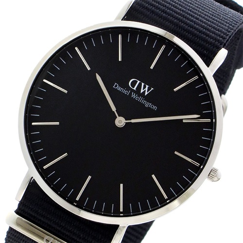 ダニエル ウェリントン クラシック ブラック コーンウォール/シルバー 40mm メンズ 腕時計 DW00100149