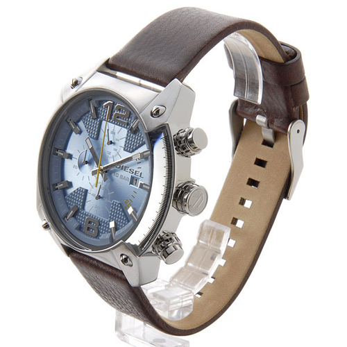 未使用□ディーゼル クオーツ クロノ 腕時計 DZ4340 アイスブルー-