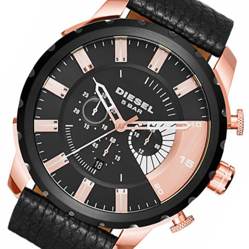 ディーゼル ストロングホールド クオーツ メンズ クロノ 腕時計 DZ4347 ブラック