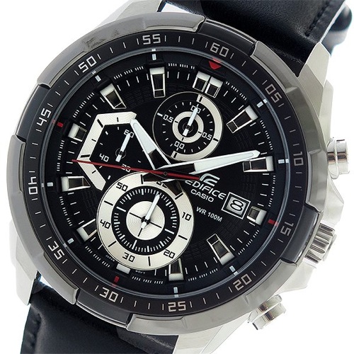 カシオ エディフィス クロノ クオーツ メンズ 腕時計 EFR-539L-1AV ブラック