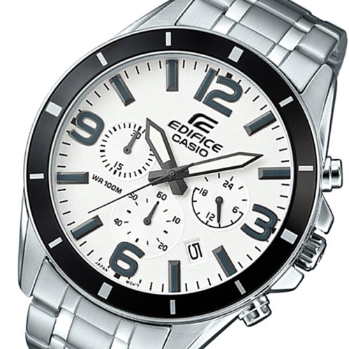 カシオ エディフィス クロノ クオーツ メンズ 腕時計 EFR-553D-7B ホワイト