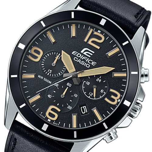 カシオ エディフィス クロノ クオーツ メンズ 腕時計 EFR-553L-1B ブラック