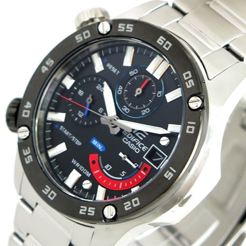 カシオ CASIO エディフィス EDIFICE 腕時計 メンズ EFR-558DB-1AV クォーツ ブラック シルバー
