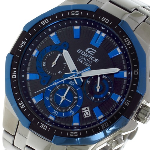 カシオ エディフィスクロノ クォーツ メンズ 腕時計 EFR554D1A2V ブラック/ブルー