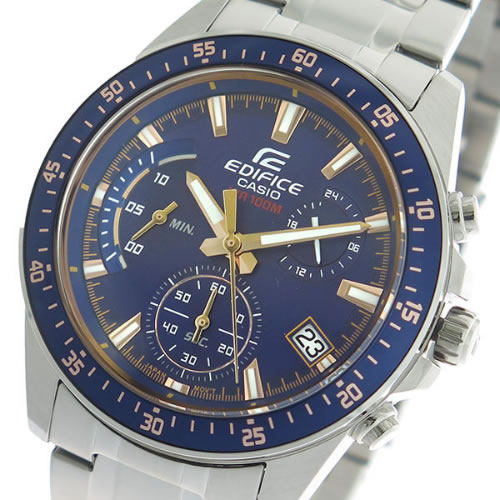 カシオ エディフィス クロノ クオーツ メンズ 腕時計 EFV-540D-2A ネイビー/シルバー