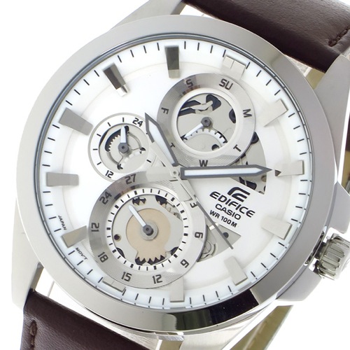 カシオ エディフィスクロノ クォーツ メンズ 腕時計 ESK300L7AV ホワイト