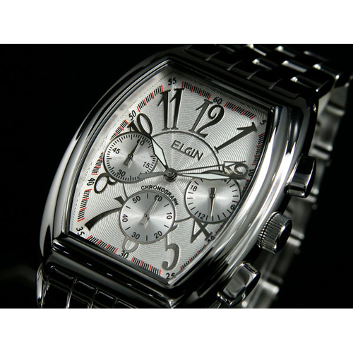 エルジン ELGIN クロノグラフ 腕時計 FK1215S 文字盤シルバー