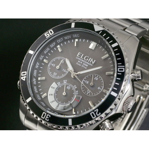 エルジン ELGIN 電波 ソーラー クロノ 腕時計 FK1315S-BP