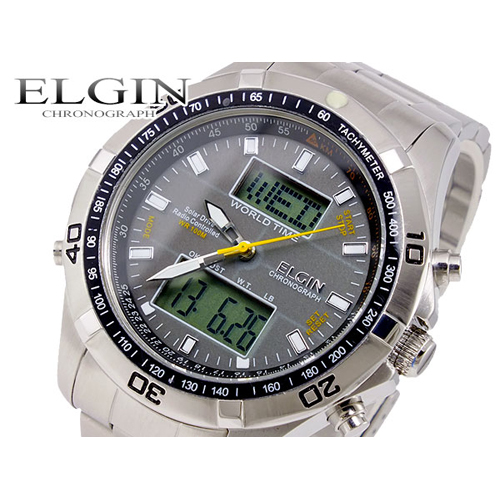 エルジン ELGIN アナデジ 電波 ソーラー 腕時計 FK1391S-BP