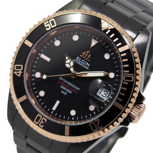 エルジン ELGIN 自動巻き メンズ 腕時計 FK1405B-B ブラック