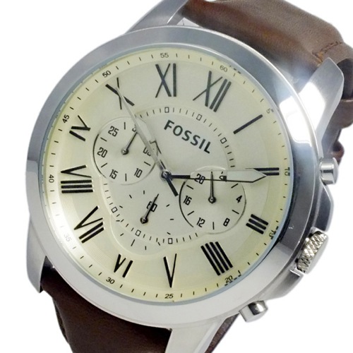フォッシル FOSSIL グラント クオーツ メンズ クロノ 腕時計 FS4735 アイボリー