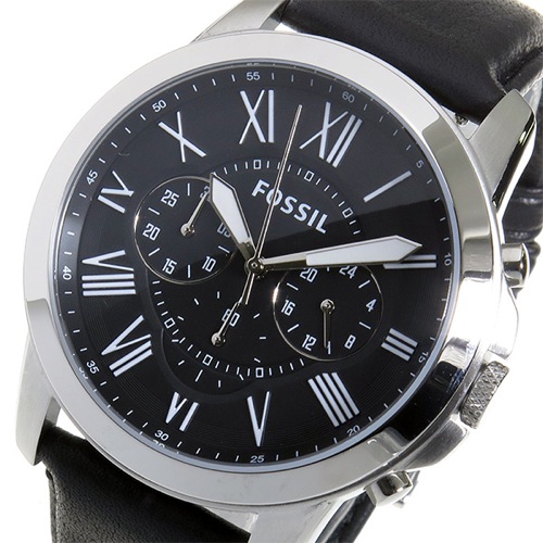 フォッシル FOSSIL グラント クオーツ メンズ クロノ 腕時計 FS4812 ブラック