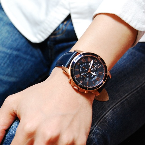 送料無料 フォッシル Fossil クロノ クオーツ メンズ 腕時計 Fs5237 ネイビー ピンクゴールド メンズブランドショップ グラッグ