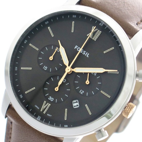 フォッシル FOSSIL 腕時計 メンズ FS5408 クォーツ チャコールグレー ブラウン
