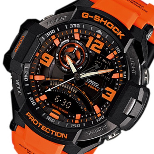 【送料無料】カシオ Gショック スカイコックピット メンズ クオーツ 腕時計 GA-1000-4A オレンジ - メンズブランドショップ グラッグ